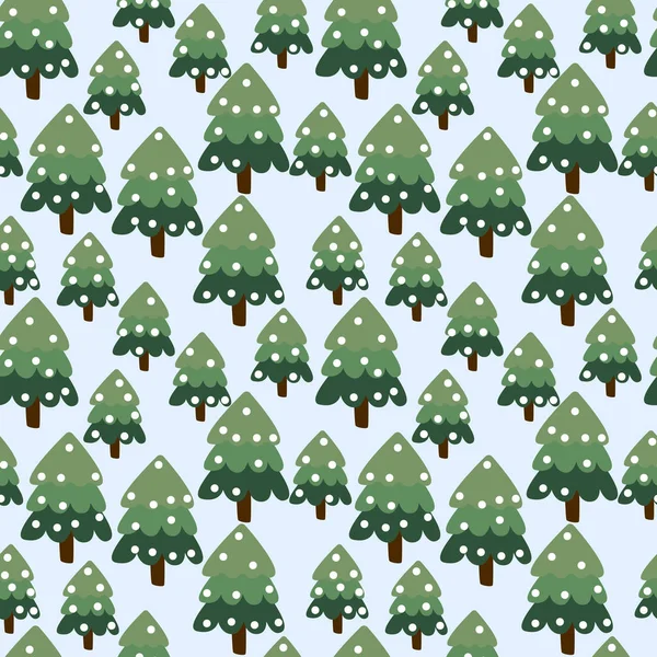 クリスマス冬森の風景 シームレスなパターンおよび背景 抽象的なベクトル イラスト — ストックベクタ