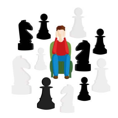 Yol, zor bir karar seçme kavramı. Karar iş mecazlar. Vektör düz tasarım stili.