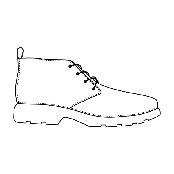 Sepatu Pria Terisolasi Pria Musim Sepatu Pria Ikon Sketsa Teknis - Stok Vektor