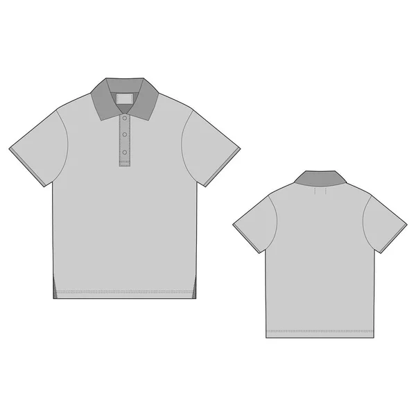 Vorlage Für Polo Shirt Design Vektor Vorne Und Hinten Technische — Stockvektor