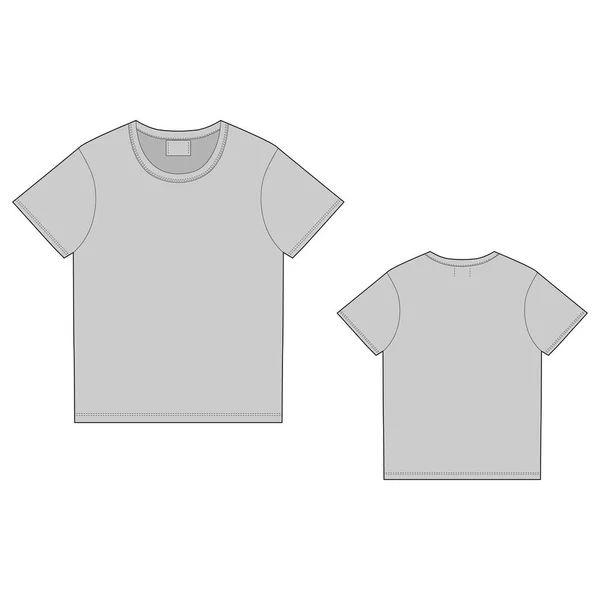 Plantilla Diseño Camiseta Vector Frontal Posterior Camiseta Técnica Sketch Unisex — Vector de stock