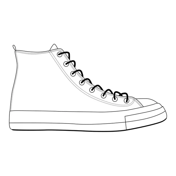 Chaussures Homme Baskets Haut Isolé Homme Saison Chaussures Icônes Esquisse — Image vectorielle