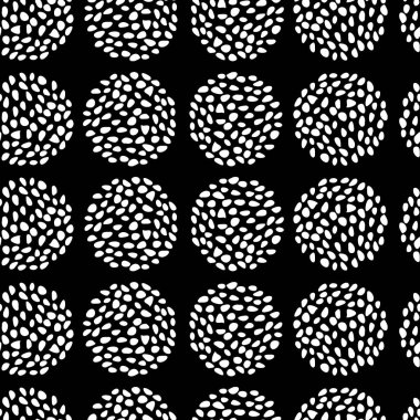 Noktalı daireler ile Retro seamless modeli. geometrik süsleme.