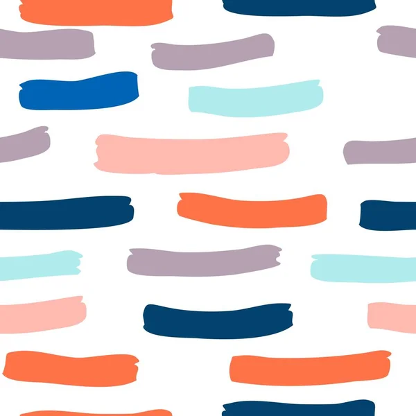 Vector seamless pattern with hand drawn brush strokes and stripes hand painted