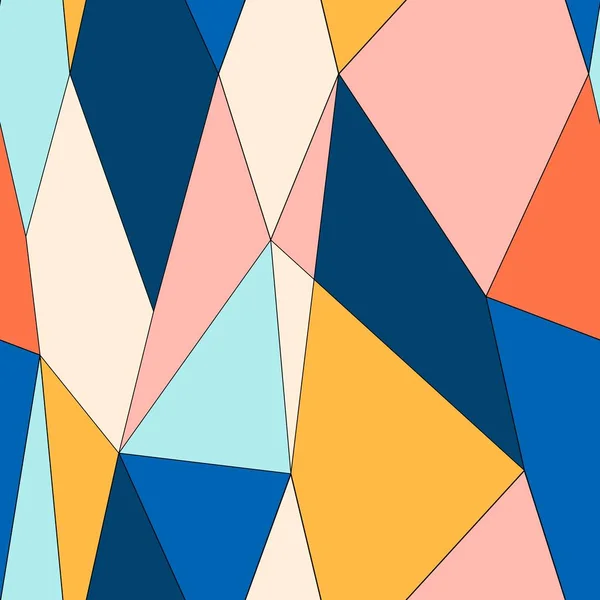 Abstracte gebrandschilderd glas stijl naadloze patroon. Veelhoekige laag poly patroon. — Stockvector