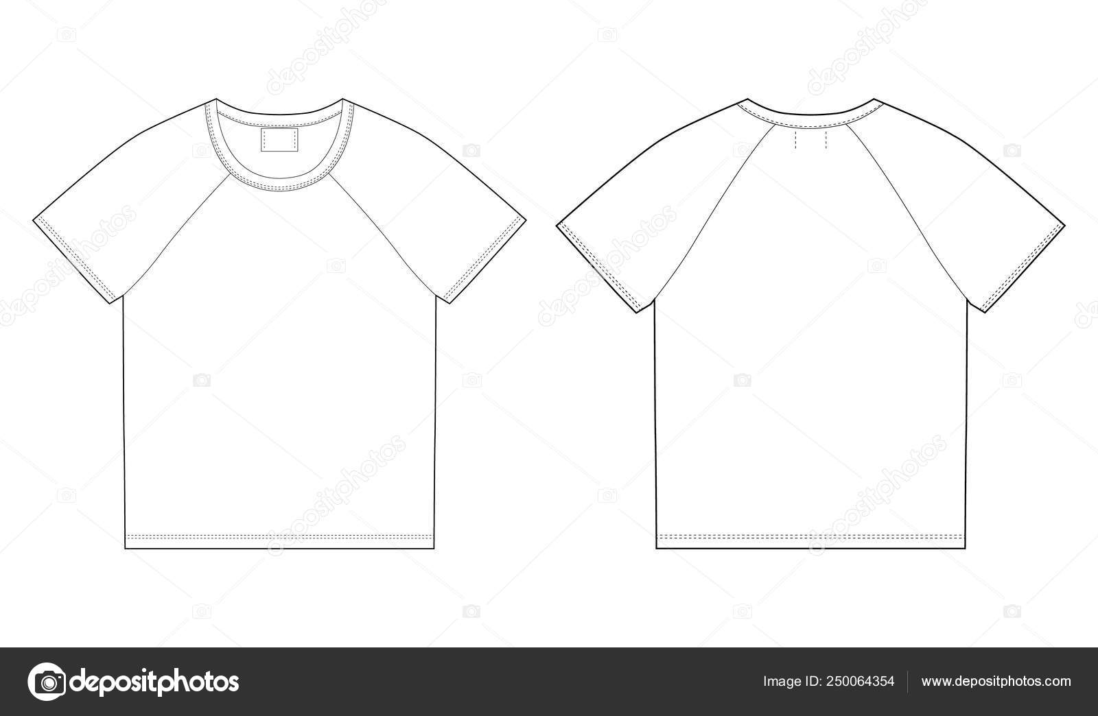 T-shirt design template. Front and back vector. Stock Vector by  ©yellowsdesign 250064354, image size:1600x1044