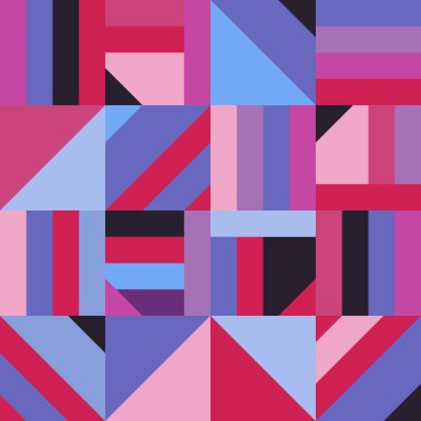 Soyut geometrik şekil dekorasyon Dikişsiz desen. Modern mozaik illüstrasyon.