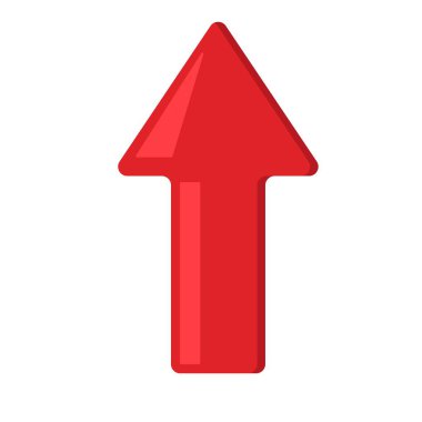 kırmızı ok işaretini açın. Beyaz arka planda düz vektör çizim