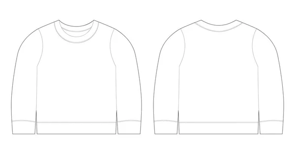 Baby t-shirt illustratie. Sweatshirt schets sjabloon voor-en achterzijde weergave. — Stockvector