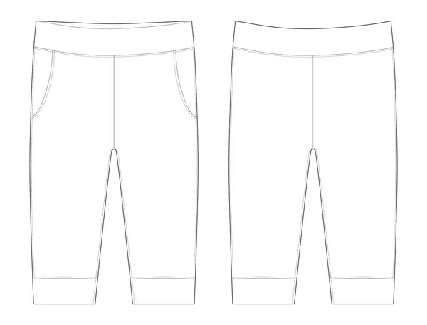 Pantalones ilustración plana. Pantalones bosquejan ropa de bebé. Ilustración vectorial de una moda infantil . — Vector de stock