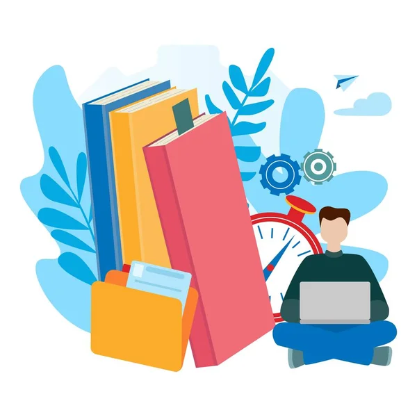 E-öğrenme, online eğitim, e-kitap, kendi kendine eğitim kavramları.