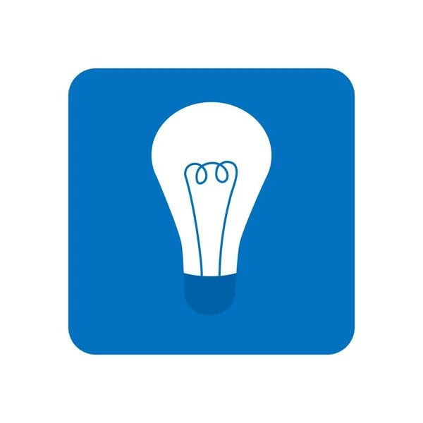 Energia e idea simbolo. Icona a lampadina di colore blu. Logo icona lampada . — Vettoriale Stock