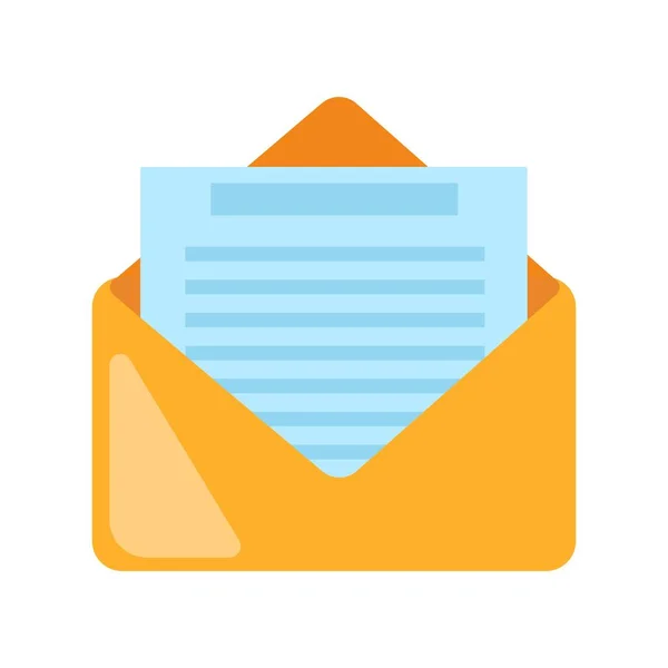 Icono de correo electrónico. E-mail símbolo plano vector gráfico ilustración aislado — Vector de stock
