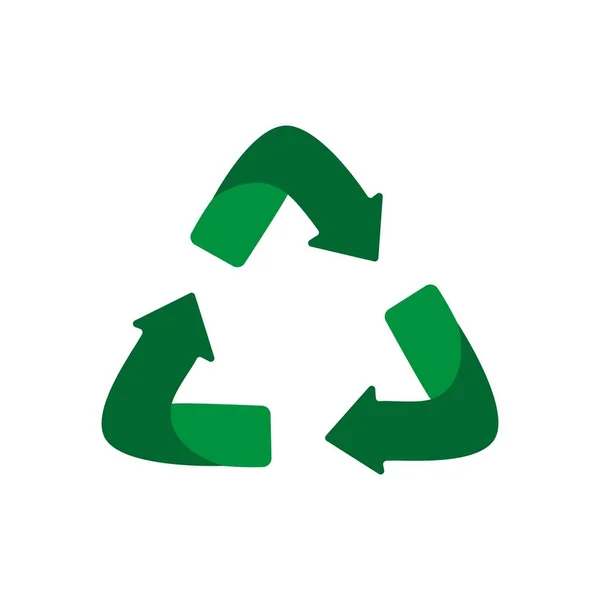 Zöld nyilak Recycle Eco szimbóluma. Zöld szín. Újrahasznosított jel. Az újrahasznosított ikon körforgas. — Stock Vector