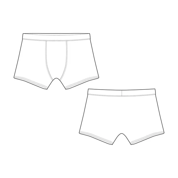 Illustrazione vettoriale delle mutande da uomo. Biancheria intima maschile. Boxer pantaloncini — Vettoriale Stock