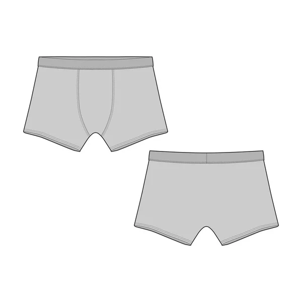 Technical sketch boxer shorts. Vector illustration of men s underpants. — Stock Vector