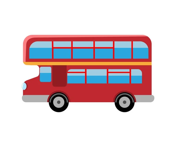 Londen-red bus. Dubbele Decker retro bus. Platte vectorillustratie — Stockvector