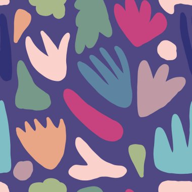 Konsept çağdaş kumaş Tekstil tasarımı. Trendy soyut şekil Dikişsiz desen.