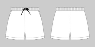 Teknik kroki spor şort pantolon tasarım şablonu.