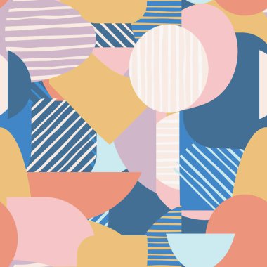 Trendy çağdaş geometri arka plan. Modern geometrik şekiller Dikişsiz desen.