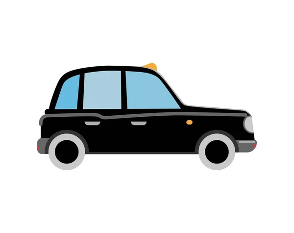 Taxi negro de Londres. Coche retro. Vector plano aislado — Vector de stock