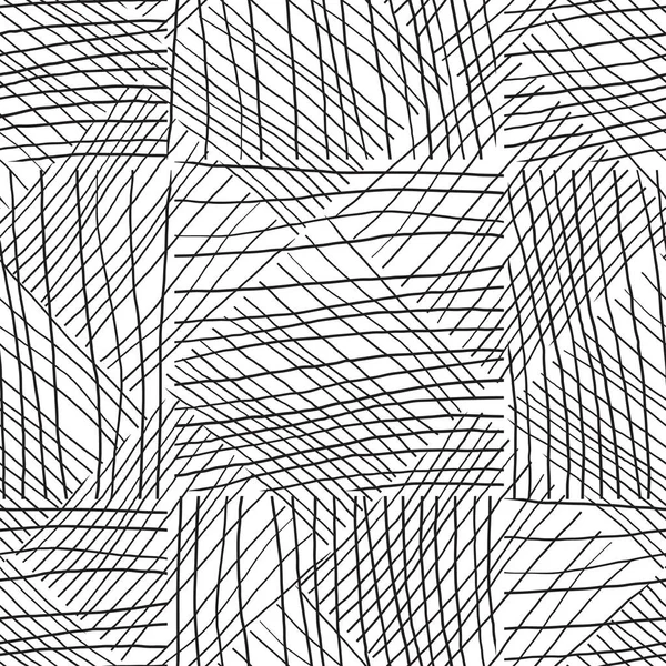 Fekete-fehér varrás nélküli mintás kézzel rajzolt textúra. — Stock Vector