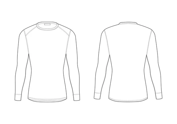 Homens inverno roupa interior térmica. Modelos em branco de t-shirt manga longa . — Vetor de Stock