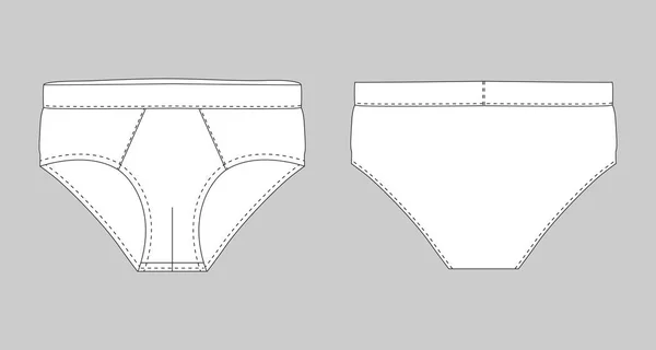 Pantalones cortos ropa interior hombres aislado bosquejo técnico . — Vector de stock