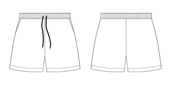 Bosquejo técnico sport shorts pantalones plantilla de diseño . — Archivo Imágenes Vectoriales