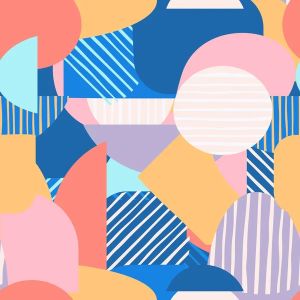 Trendy modern geometrik şekiller Dikişsiz desen. Yaratıcı soyut vektör illüstrasyon.