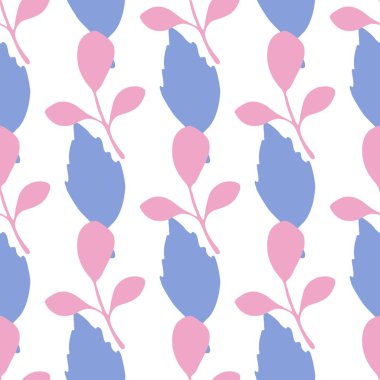 Kış beyaz arka planda Dikişsiz desen yaprakları.