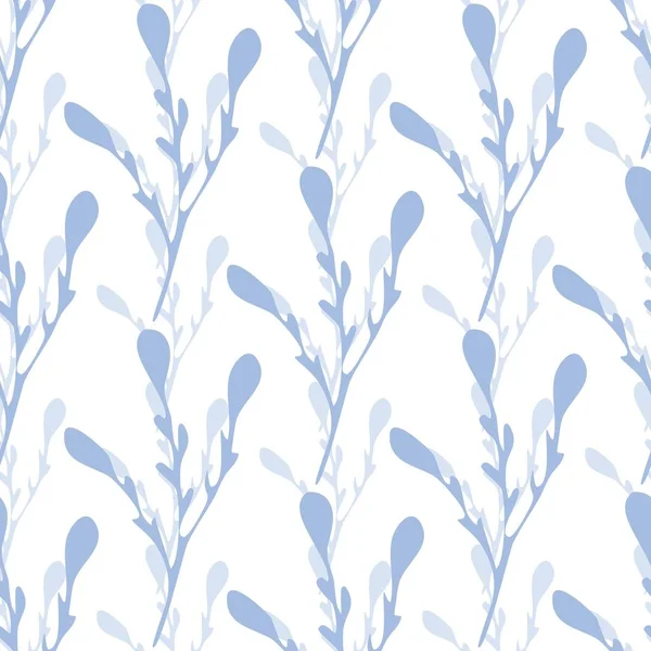 Mavi yaprak şube zemin. Dalları Dikişsiz desen.