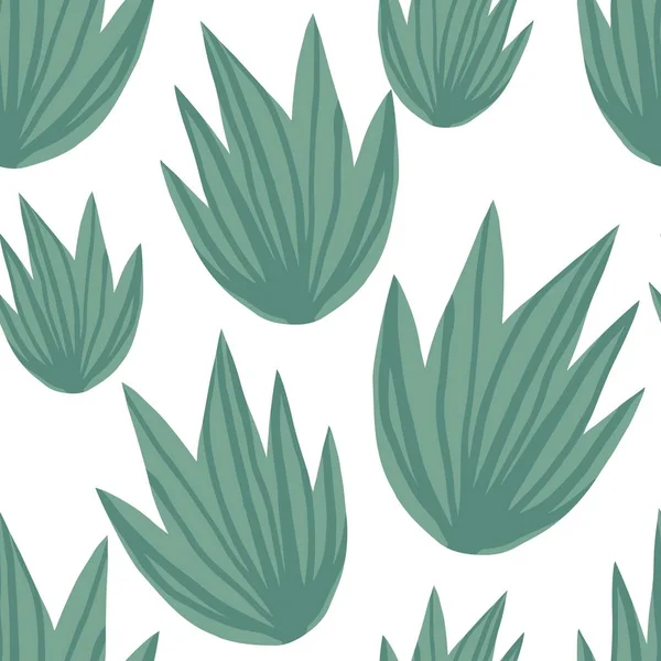 Simples tropical verde folhas sem costura padrão. Design de verão para tecido — Vetor de Stock