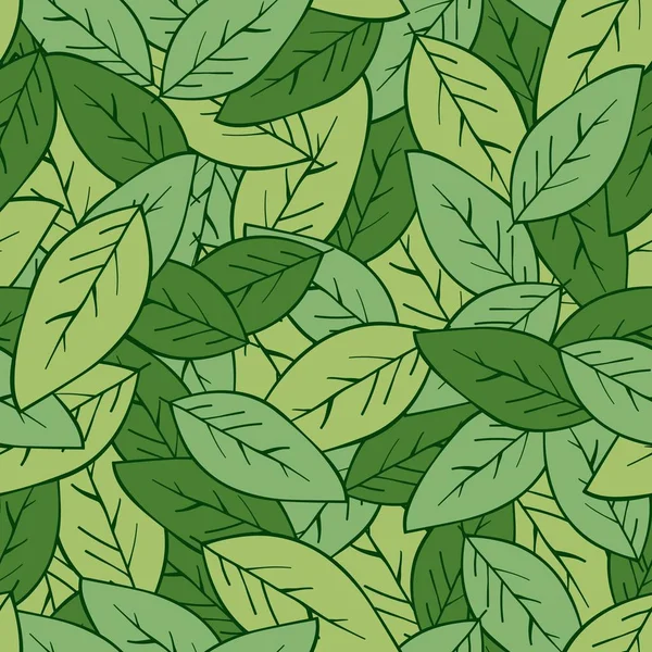 Astratto modello verde foglie senza soluzione di continuità. Stampa vegetale esotica — Vettoriale Stock