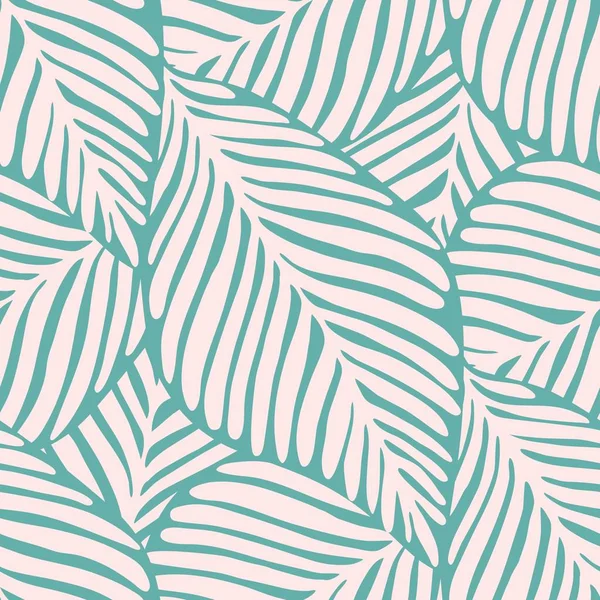 추상 열대 잎 원활한 패턴. 이국적인 식물. — 스톡 벡터