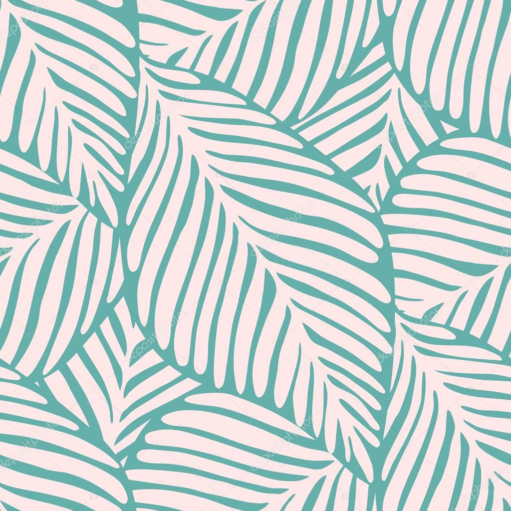 Abstract tropic leaf seamless pattern. Exotic plant.