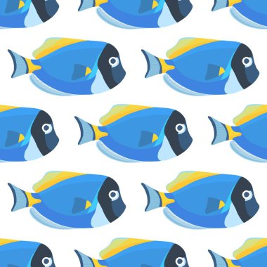 Toz mavi tang balık dikişsiz desen. Acanthurus cerrahı