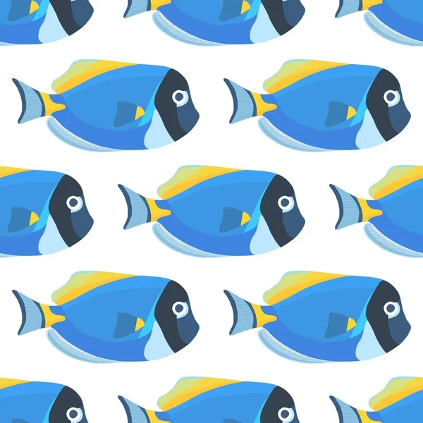 Toz mavi tang balık dikişsiz desen. Acanthurus cerrahı