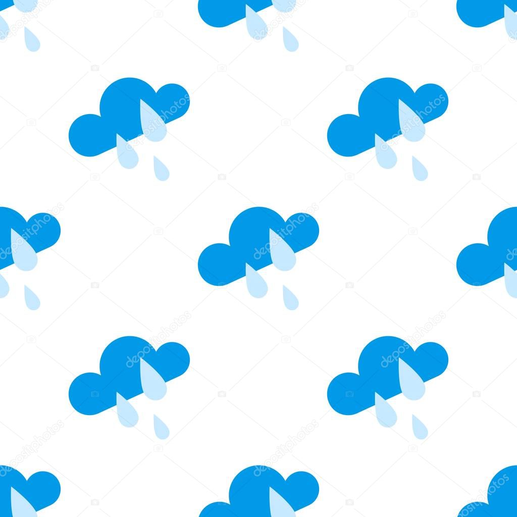 Icons of cloud and weather seamless pattern.