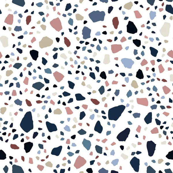 Terrazzo design modello senza cuciture. Marmo wallpaper illustrazione — Vettoriale Stock