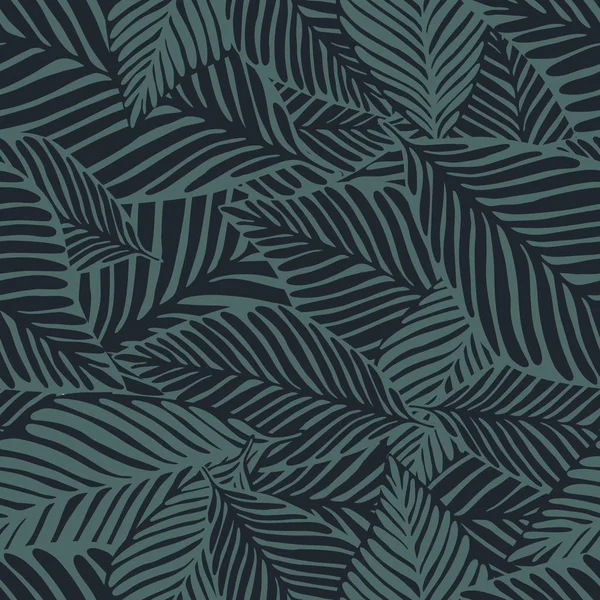 추상적 인 열대 패턴, 손바닥 잎 원활한 꽃 배경. — 스톡 벡터