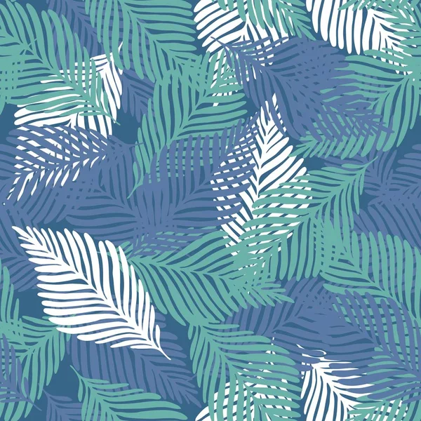 Patrón tropical abstracto, hojas de palma fondo floral sin costuras . — Vector de stock