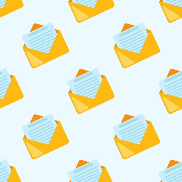 Email seamless pattern. Mail symbol wallpaper. Business backdrop