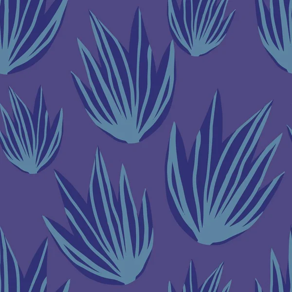 Aloe tropical simples deixa padrão sem costura. Planta exótica . — Vetor de Stock