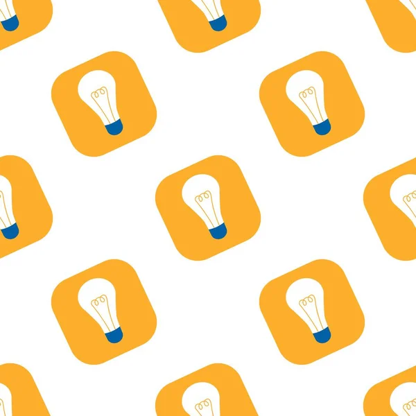Energy and idea symbol seamless pattern. Light bulb icon backdrop. — Stock Vector