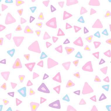 Beyaz arka planda el çizilmiş üçgen Dikişsiz desen.