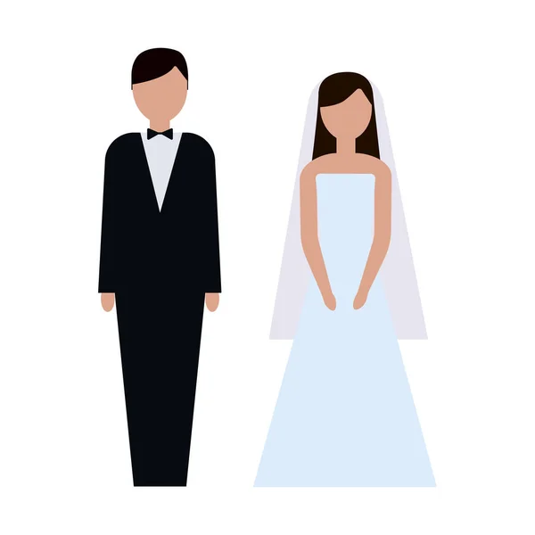 新郎新婦カップル。結婚式のイラスト — ストックベクタ