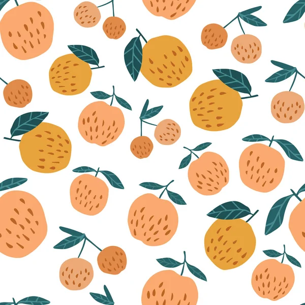 Nahtloses Muster mit Äpfeln und Blättern. niedliche Äpfel Hintergrund. — Stockvektor