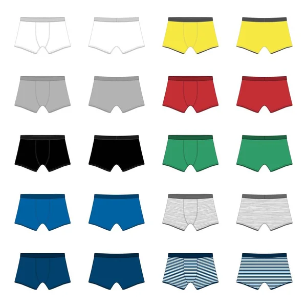 Set of men underpants. Boxer shorts isolated. Man underwear. — Stock Vector