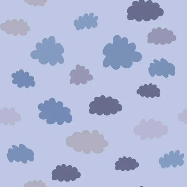 Clouds seamless pattern. Weather background design illustration — Stock Vector